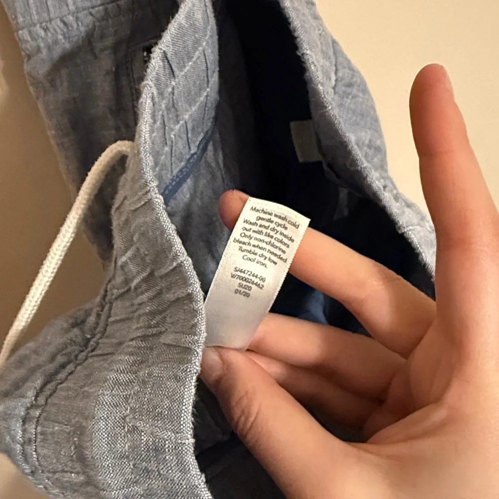 Athleta Chambray Light Blue Wide-Leg Drawstring Pants - Picture 10 of 12
